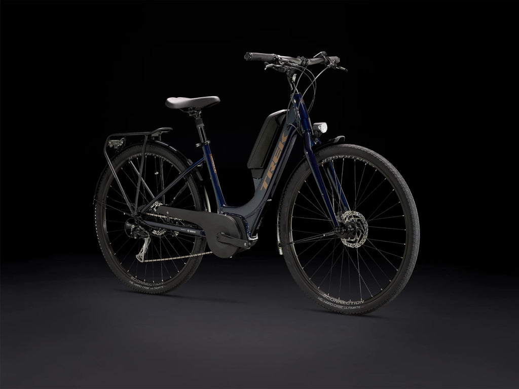 Bicicleta Elétrica Trek Verve+ 2 Lowstep Azul Escura- Tamanho M Bicicleta Elétrica Trek Verve+ 2 Lowstep Azul Escura- Tamanho M