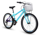 Bicicleta Houston Windy Aro 24 Verde Esmeralda/Roxo C/Cesta