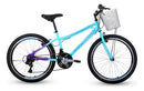 Bicicleta Houston Windy Aro 24 Verde Esmeralda/Roxo C/Cesta